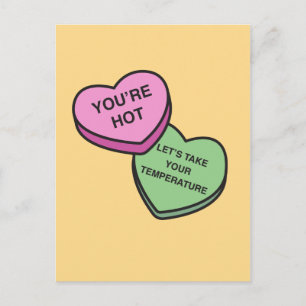 Valentine Pandemie / Sie sind heiß, nimm die Tempe Postkarte