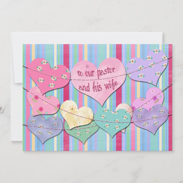 Valentine Paper Hearts Bunting for Pastor (Vorderseite)