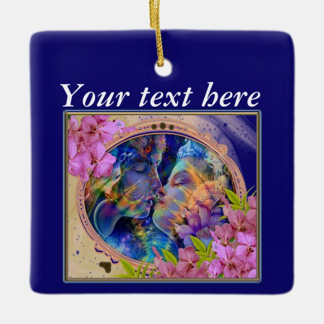 Valentine-Pärchen Keramikornament (Vorderseite)