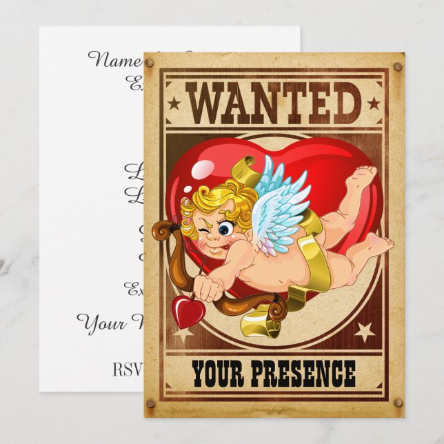 Valentine Party Einladung (Vorne/Hinten)