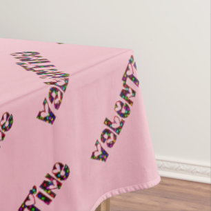 Valentine Party Niedlich Hearts Typografie Pink Tischdecke