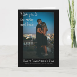 Valentine personalisiert Moon und Back Foto Feiertagskarte