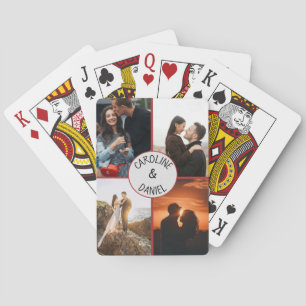 Valentine personalisierte Foto-Collagen und Namen Spielkarten