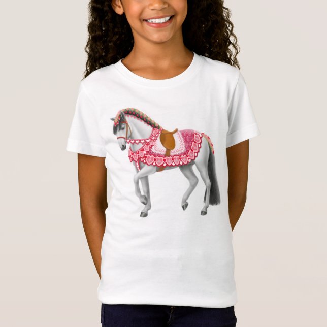 Valentine-Pferdemädchen-Baby - Puppe Shirt (Vorderseite)