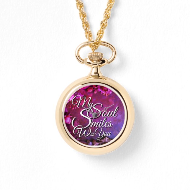 Valentine Photo Watch Necklace Love Quote Necklace Armbanduhr (Vorderseite)