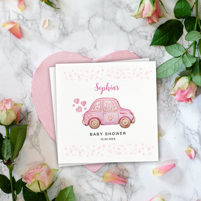 Valentine Pink Car Baby Dusche Serviette (Von Creator hochgeladen)