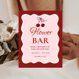 Valentine Pink Heart Brautparty-Blumenbar-Schild Sockelschild