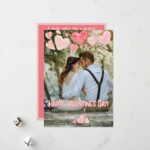 Valentine Pink Hearts Overlay Add your own Foto Feiertagskarte