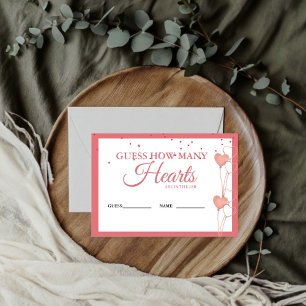 Valentine Pink Herzschlag Wie viele Herzen Spiel Begleitkarte