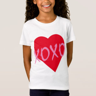Valentine Pink XOXO Hugs Kisses Rotes Herz T-Shirt