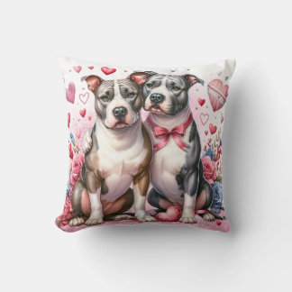 Valentine Pitbull Throw Kissen - Niedliches Dog Co