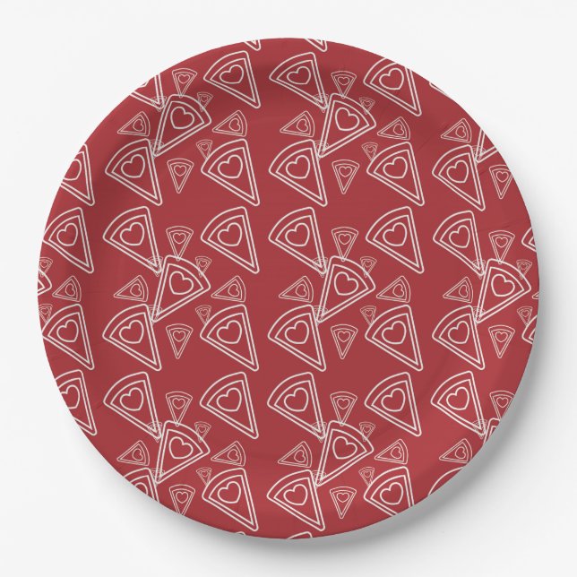 Valentine-Pizza-Partypapierwaren Pappteller (Vorderseite)