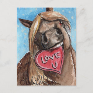 Valentine Pony Postcard Taffy Feiertagspostkarte