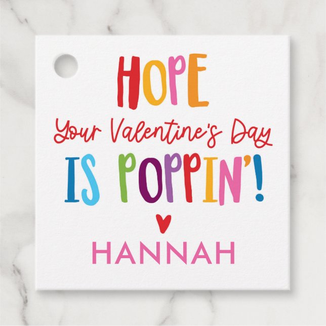 Valentine Pop Es bevorzugt Kinder Valentin Geschenkanhänger (Vorderseite)