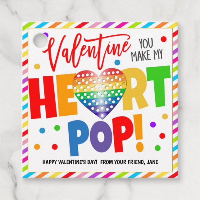 Valentine Pop It gibt Tags Geschenkanhänger (Vorderseite)