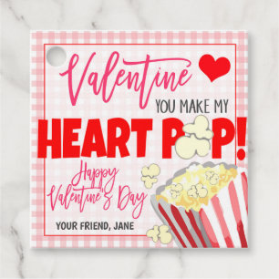 Valentine Popcorn-Geschenk Tag Geschenkanhänger