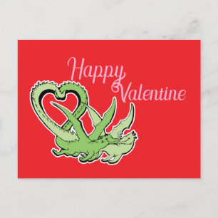 Valentine Postcard Dragons Liebe Schwanz Postkarte
