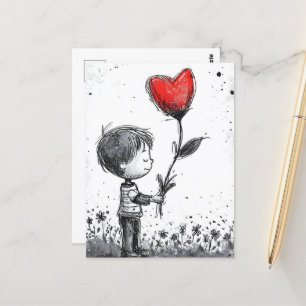 Valentine Postcard - Romantischer Jugendherbergsba Postkarte