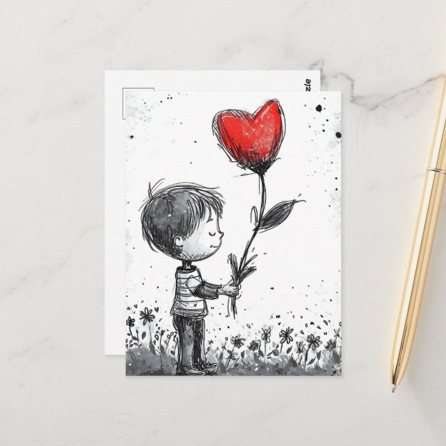 Valentine Postcard - Romantischer Jugendherbergsba Postkarte (Vorderseite/Rückseite Beispiel)