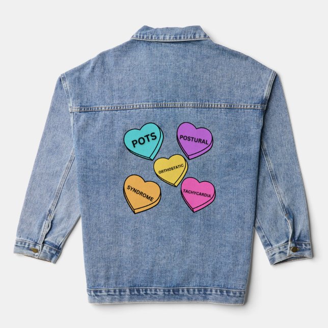 Valentine Pots Hearts Jeansjacke (Rückseite)