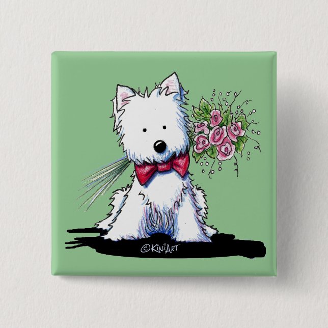 Valentine Prince Westie Button Button (Vorderseite)