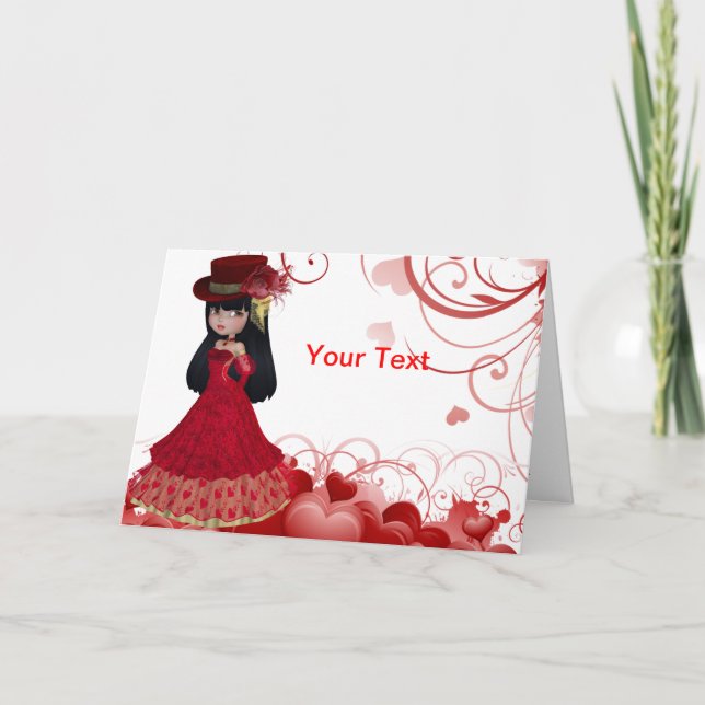 Valentine Princess Grußkarte Feiertagskarte (Vorderseite)
