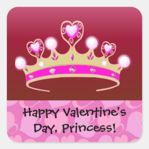 Valentine Princess Quadratischer Aufkleber
