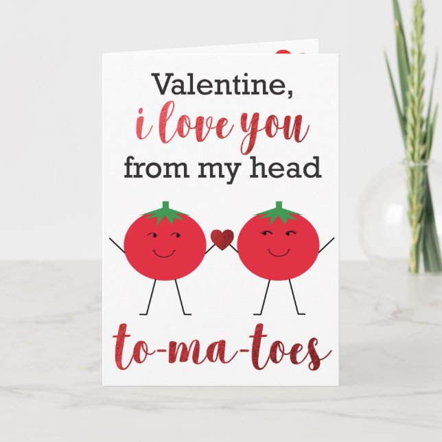 Valentine Puppe I Liebe Sie Tomaten Karte (Vorderseite)