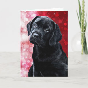 Valentine Puppy - Black Labrador - Labrador Puppy Feiertagskarte