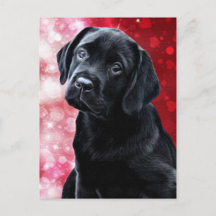 Valentine Puppy - Black Labrador - Labrador Puppy Postkarte