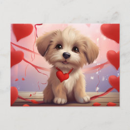 Valentine Puppy Postkarte