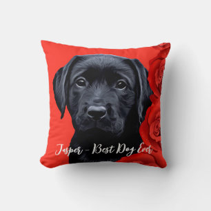 Valentine Puppy Rose - Labrador - Black Lab Kissen