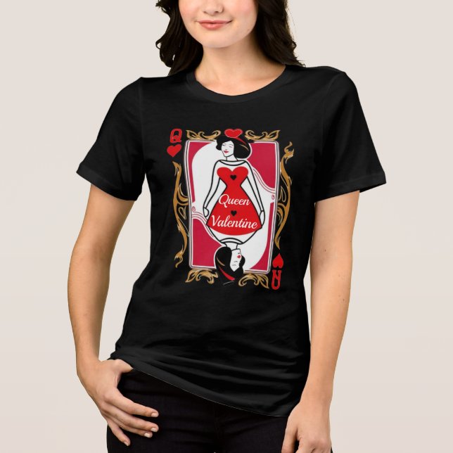 Valentine Queen | Kartenspielen Inspiriert T - Shi Tri-Blend Shirt (Vorderseite)