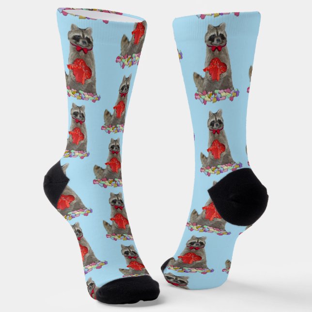 Valentine Raccoon Bandit Socken (Gewinkelt)