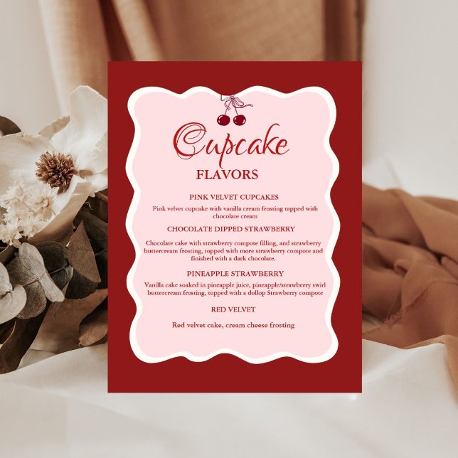 Valentine Red and pink Cupcake flavors sign Sockelschild (Von Creator hochgeladen)