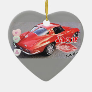 Valentine Red Corvette Split Window Classic Keramik Ornament