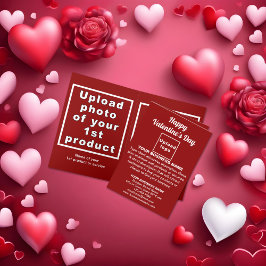 Valentine Red Folded Holiday Card Feiertagskarte