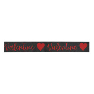 Valentine Red Glitzer Grosgrain Ribbon Ripsband