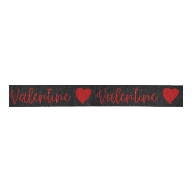 Valentine Red Glitzer Grosgrain Ribbon Ripsband (Vorderseite)