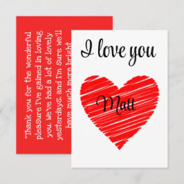 Valentine Red Happy heart romance graphic Dankeskarte