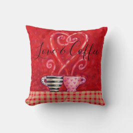 Valentine Red Heart Liebe Zitat Kaffeekuchen Kissen