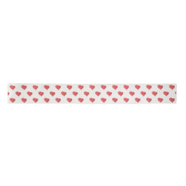 Valentine Red Heart Pattern Satinband