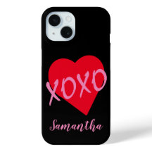 Valentine Red Heart Pink XOXO Black Einfach Niedli