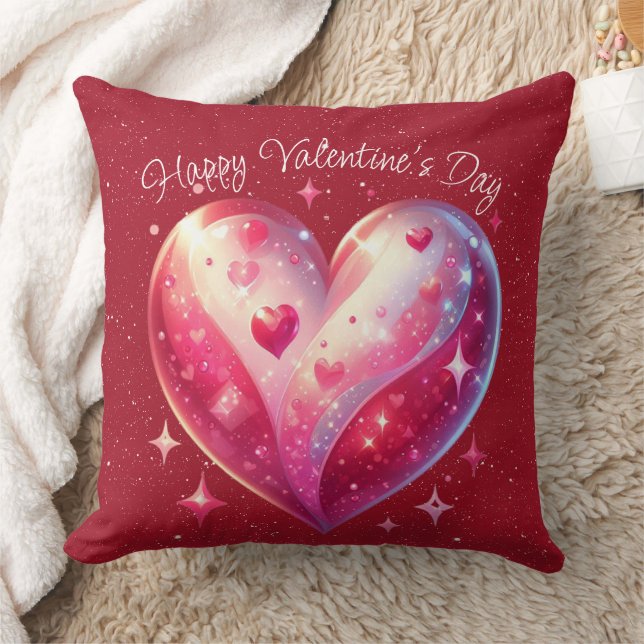 Valentine Red Heart Stars Kissen (Decke)