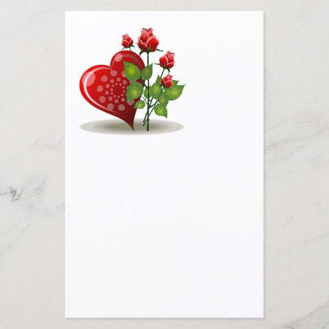 VALENTINE RED HEART UND ROTE ROSEN (Vorderseite)