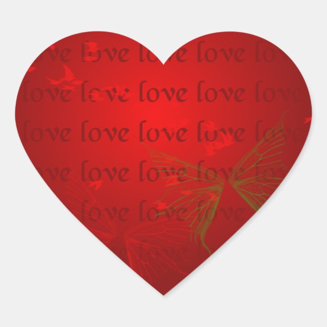 Valentine Red Hearts Herz-Aufkleber (Vorderseite)