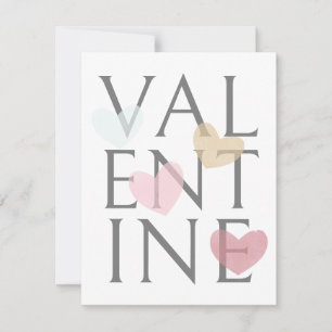 Valentine Red Pink Gold Herzstück Minimalistisch E Feiertagskarte