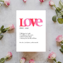 Valentine Red & Pink Liebe Typografie Feiertagskarte