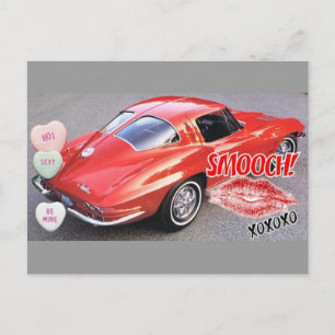 Valentine Red Split Window Corvette Classic Feiertagspostkarte