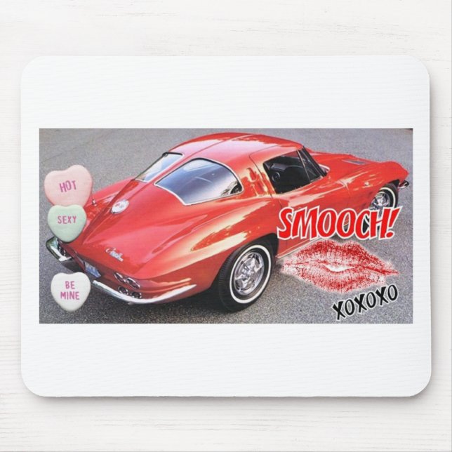 Valentine Red Split Window Corvette Classic Mousepad (Vorne)